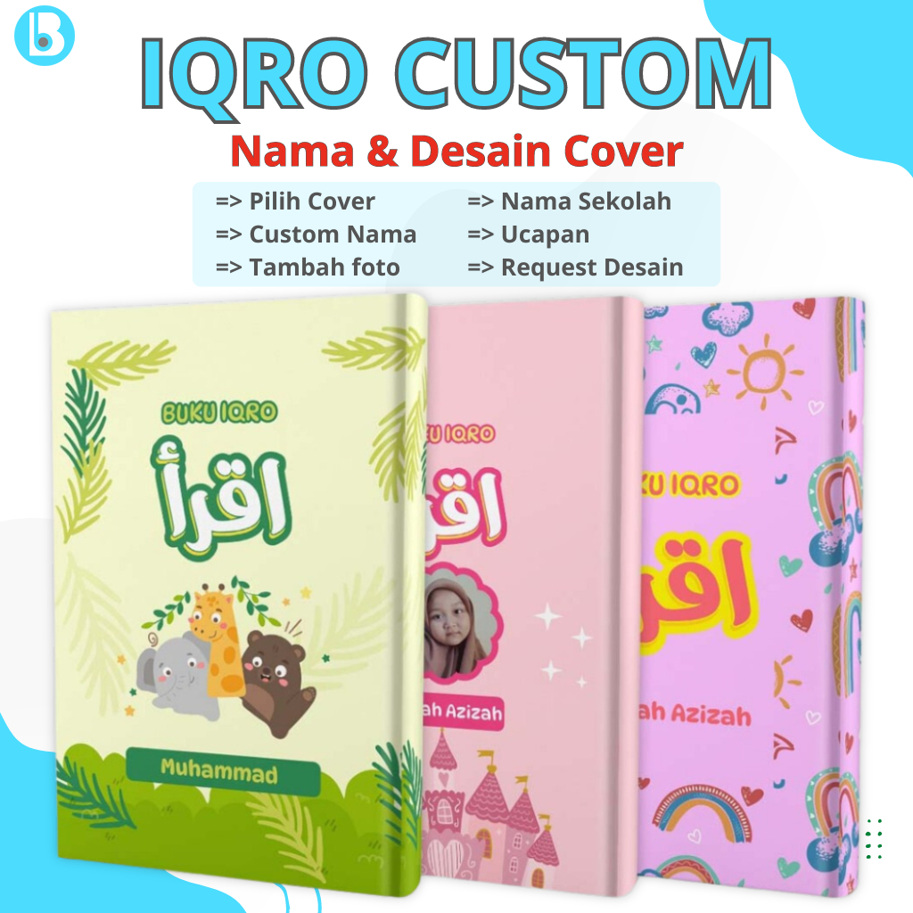 Iqro Custom Tulis Nama Desain Cover Iqro Warna Custom Hard Cover Dan Soft Cover-Iqro Milineal