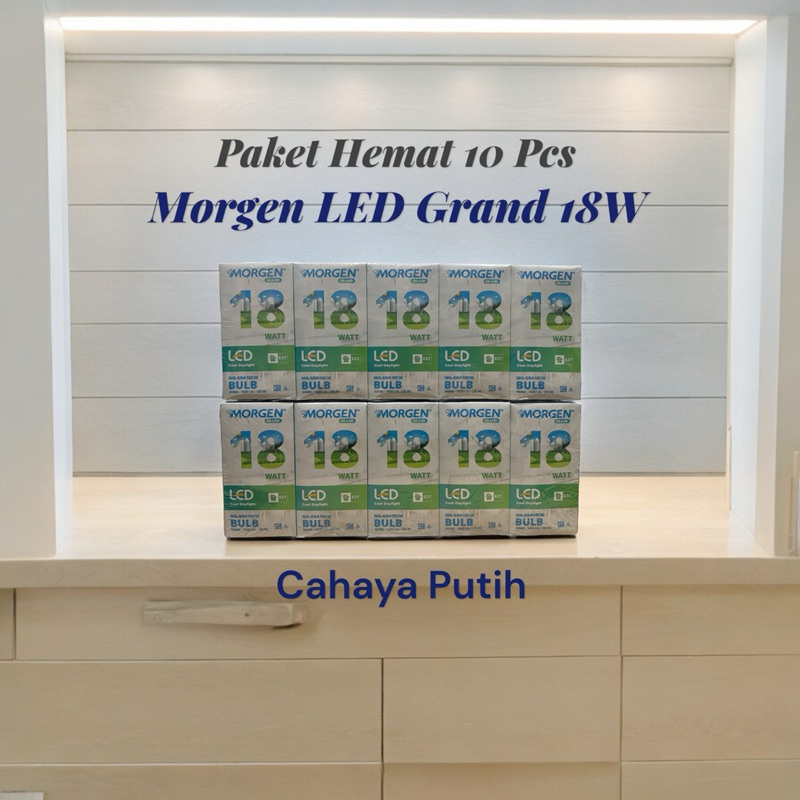 [ PAKET HEMAT 10 PCS ] Lampu LED MORGEN GRAND 18W | Lampu Bohlam A Bulb Super Terang Setara PHILIPS 