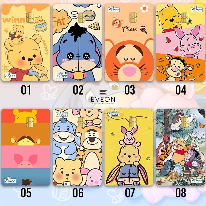 KODE H12H Winnie The Pooh Flazz Gen 2 BCA Emoney Mandiri Brizzi Tapcash Etoll Custom Nama UV Print F