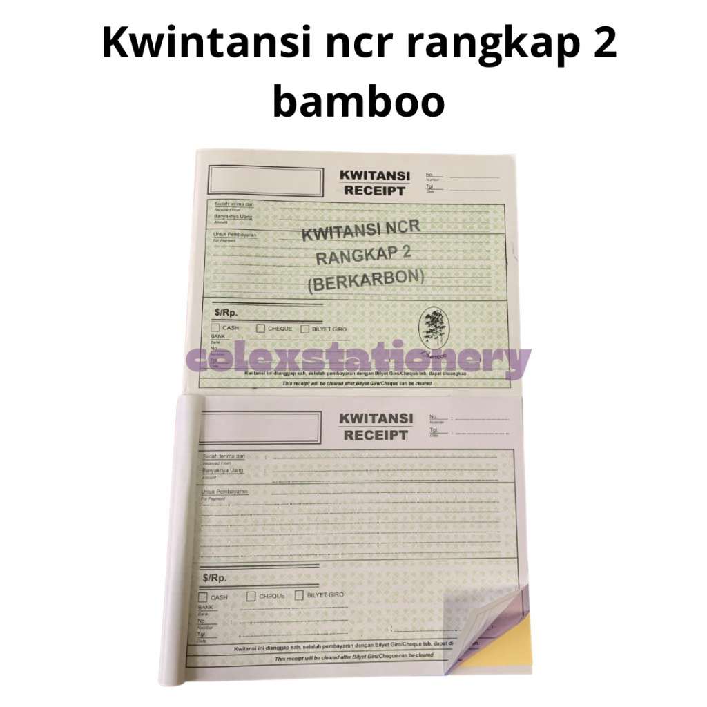 

Bon / Bon Faktur Kwintansi Ncr Receipt Berkarbon / Bon Ncr Rangkap 2 Ply Bamboo Ukuran Besar