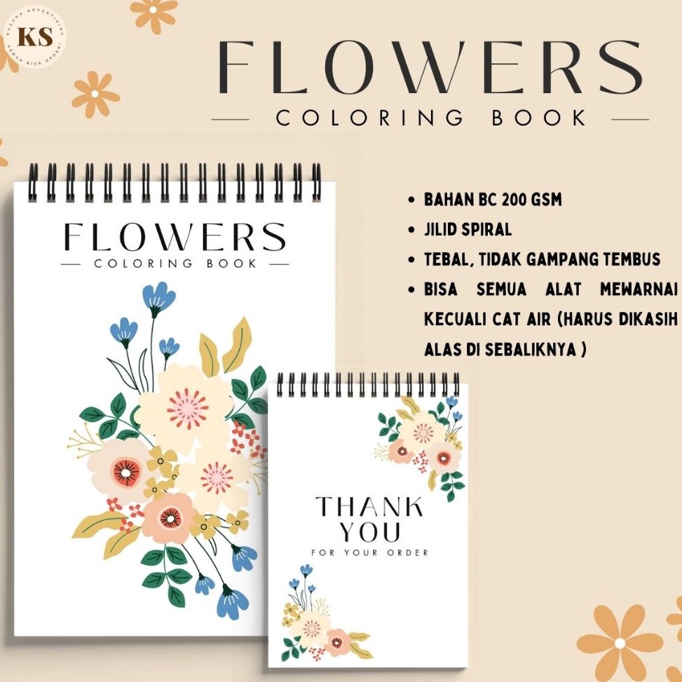 

KODE L8U Flowers Coloring Book Cozy Book Adult Buku Mewarnai Remaja Dewasa Spiral Kertas Tebal Tema Bunga