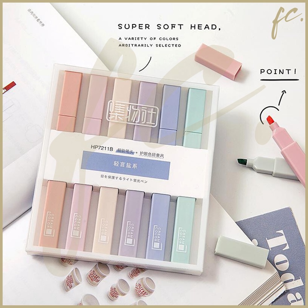 

KODE J7U9 Set Highlighter Setabilo Marker Pastel Muji Scoop Miniso Korean Style Aesthetic Impor Grosir COD