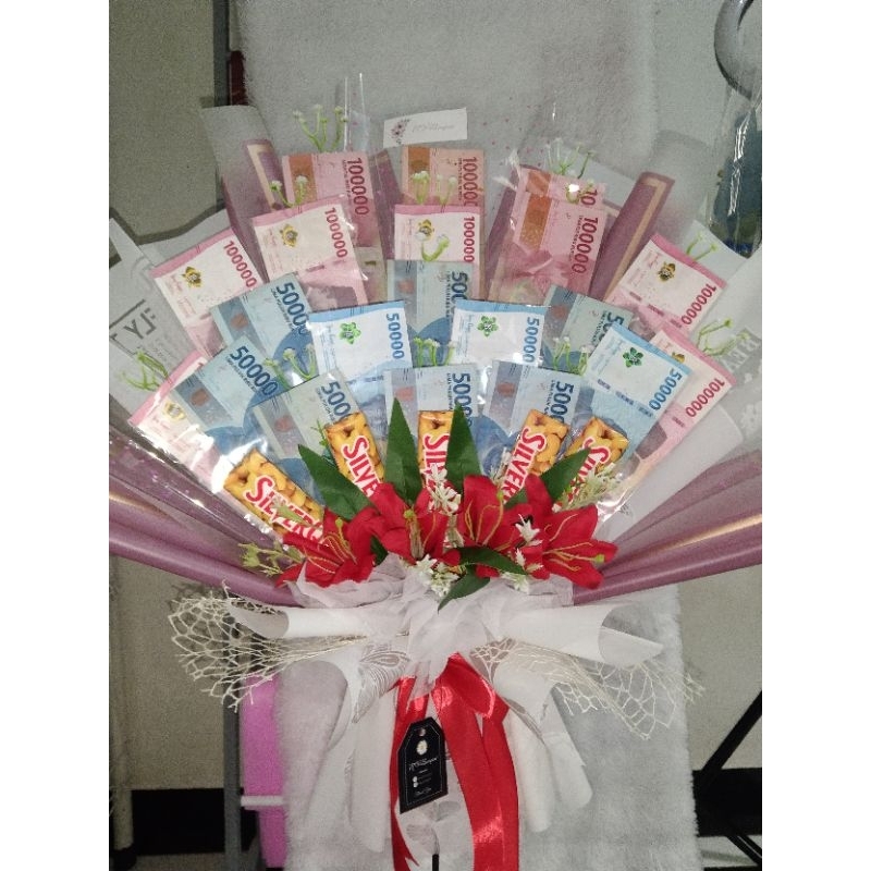Buket Uang Kosongan Jasa Buket uang 20 tusuk (Coklat Silverqueen 4)Graduation || Gift Wisuda