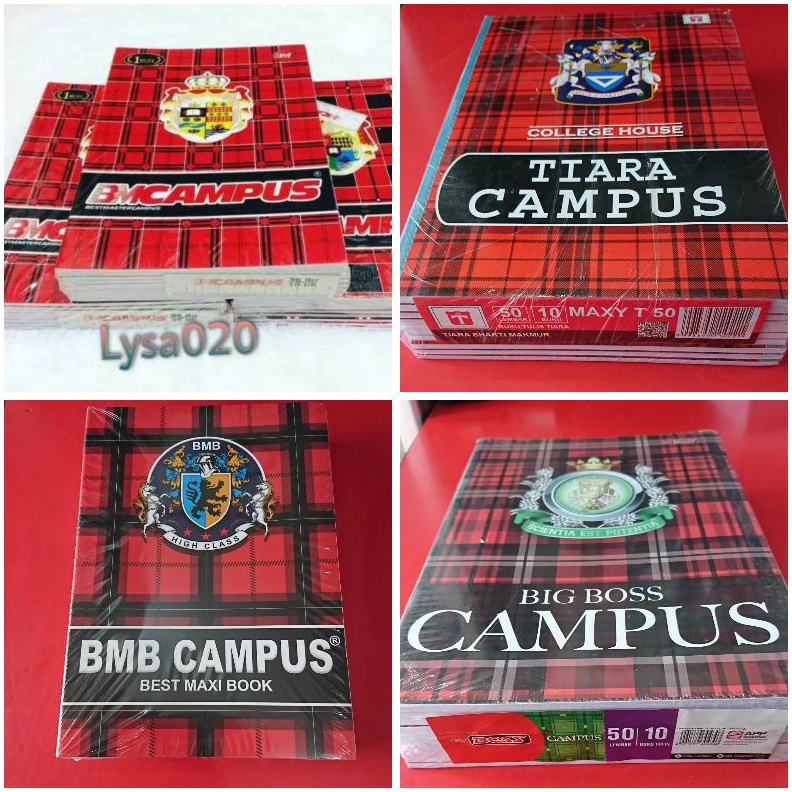 

KODE P3M6 Buku BMC BMB BIG BOSS TIARA CAMPUS isi 5 Lembar 1 pak isi 1 buku