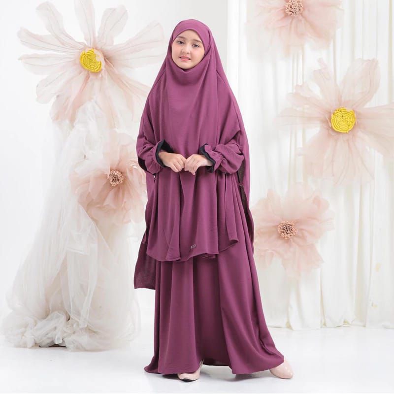 Zulaikha Set French Khimar Gamis Anak Set Jilbab Terbaru