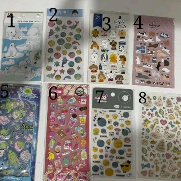 

Sticker hologram glossy 3d berwarna bear beruang panda animal alien smile bervariasi high quality