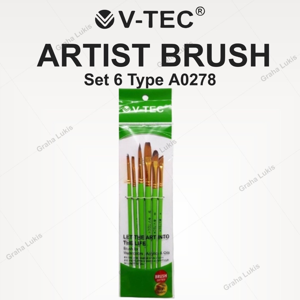 

KODE V1L3 VTec Brush A278 Set 6 Kuas Lukis Set 6