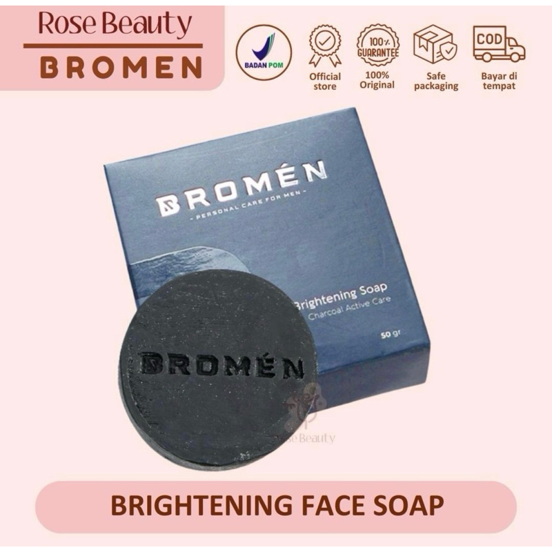 BROMEN Brightening Soap - Sabun Cuci Muka Pemutih Pria Sabun Wajah Cowok Perawatan Mencerahkan Wajah
