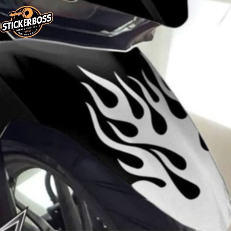 Limited Sticker Motor Spakbor Tribal Flame Api Anti Air - Sticker Motor Cutting Variasi Motor