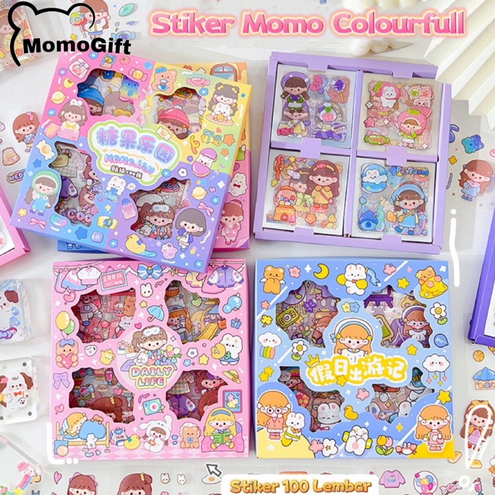 

HJ6 Stiker Box 2D MOMOJAN Lucu Decor Jurnal Sticker Korean Style Anti Air isi 1 Lembar