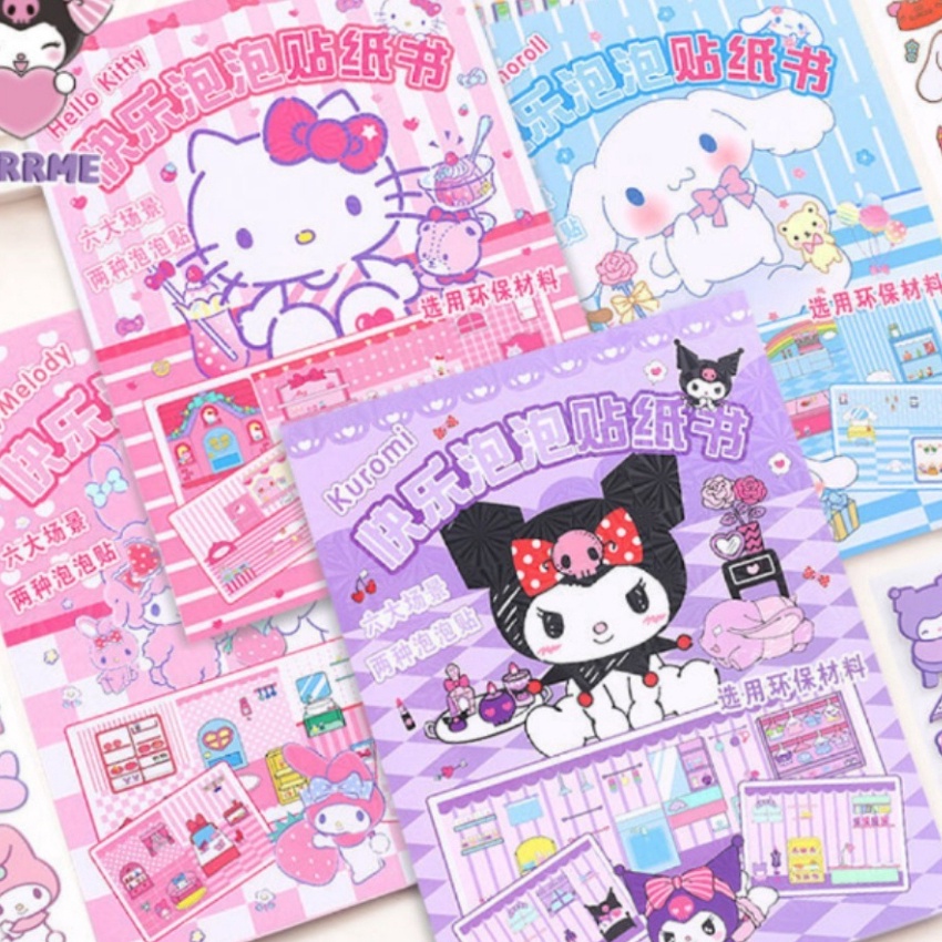 

Murah COD Ukuran Tidak perlu memotong Quiet Book Buku Sticker Lucu Jumbo Bubble 3D Sticker Book Aesthetic DIY Buku Edukasi Puzzle Premium Cinnamoroll Kuromi Melody Hello Kitty