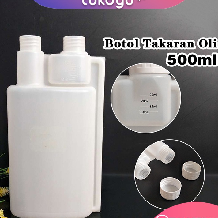 Terjamin 5ML Botol Takaran Oli SampingBotol Oli Samping Twin NeckBotol Takar Oli Motor 2 Tak