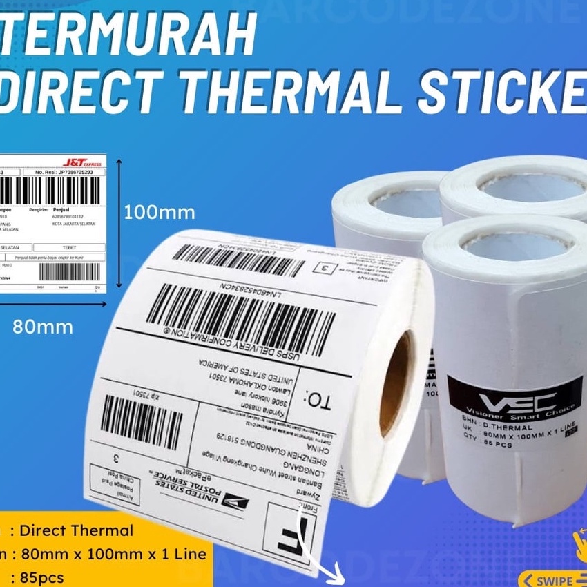 

KP8 LABEL THERMAL STIKER 8 x 1 mm STICKER DIRECT THERMAL 8x1 1