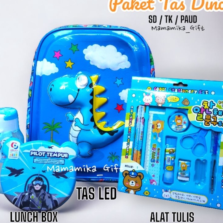 Promo KADO ULANG TAHUN ANAK COWOK  HAMPERS TAS SEKOLAH TK PAUD  PAKET SEKOLAH TAS DINO