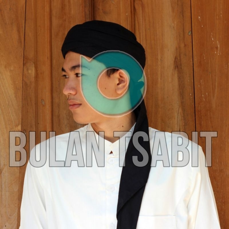 Blangkon Sorban Imamah Praktis Tinggal Pakai Hitam Polos