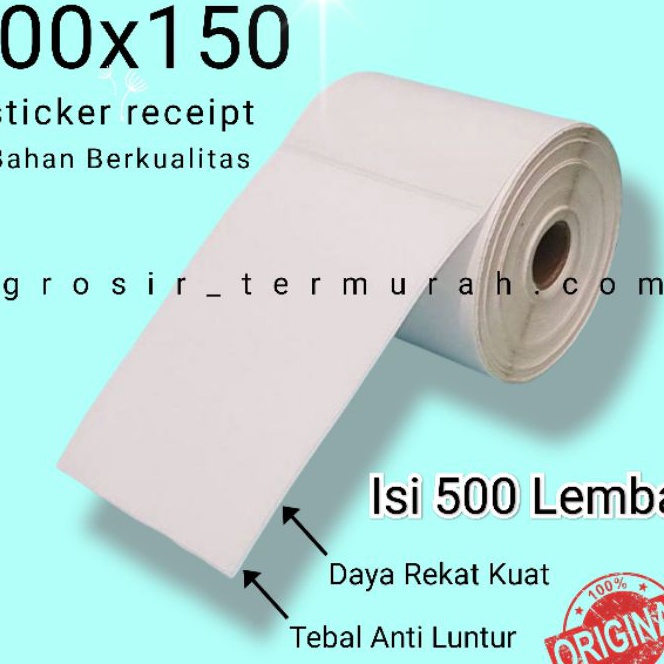 

Mega Kes Label Thermal 1x15 mm isi Pcs Label thermal barcode Roll A6