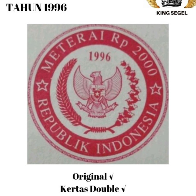 

KP8 Kes Segel Tahun 1996 Double Asli