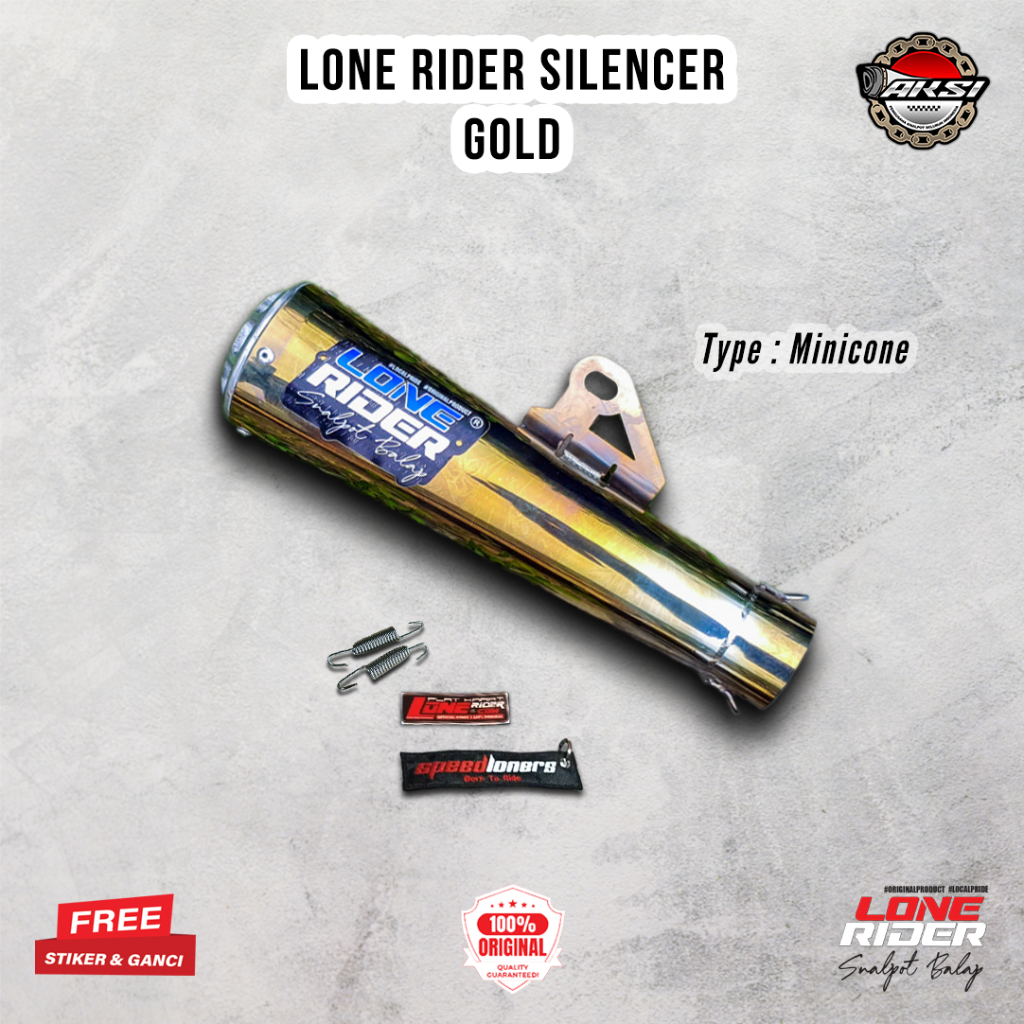 ORIGINAL LONE RIDER Silencer Minicone Gold - Knalpot Racing Lone Rider