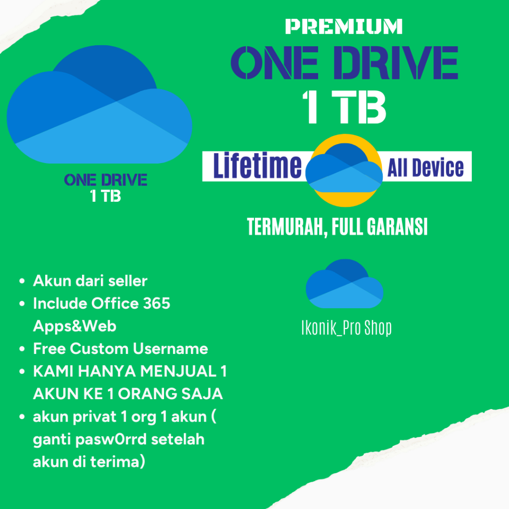 OneDrive 1TB One Drive Lifetime New Account
