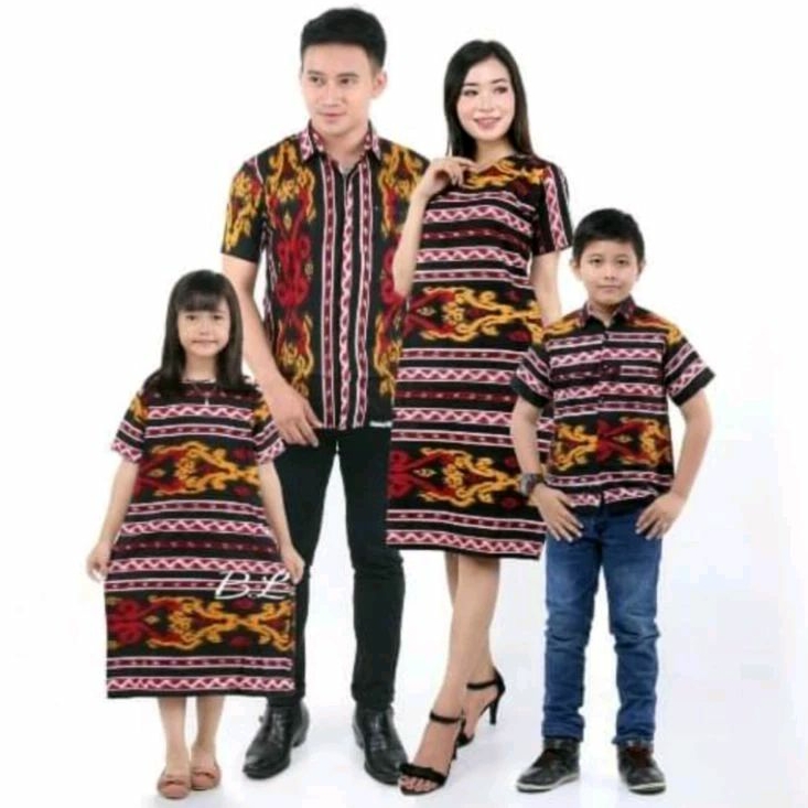COD - Batik Songket Merah Couple Batik Dress Pesta - Couple Sarimbit Murah