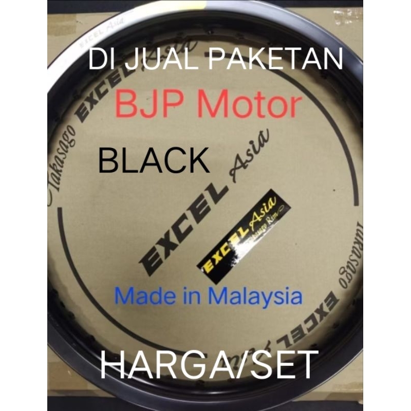 Velg Takasago Excel Asia Paketan Ring 21 dan 18 Silver Black 36H - Pilihan Ukuran, Tahan Benturan