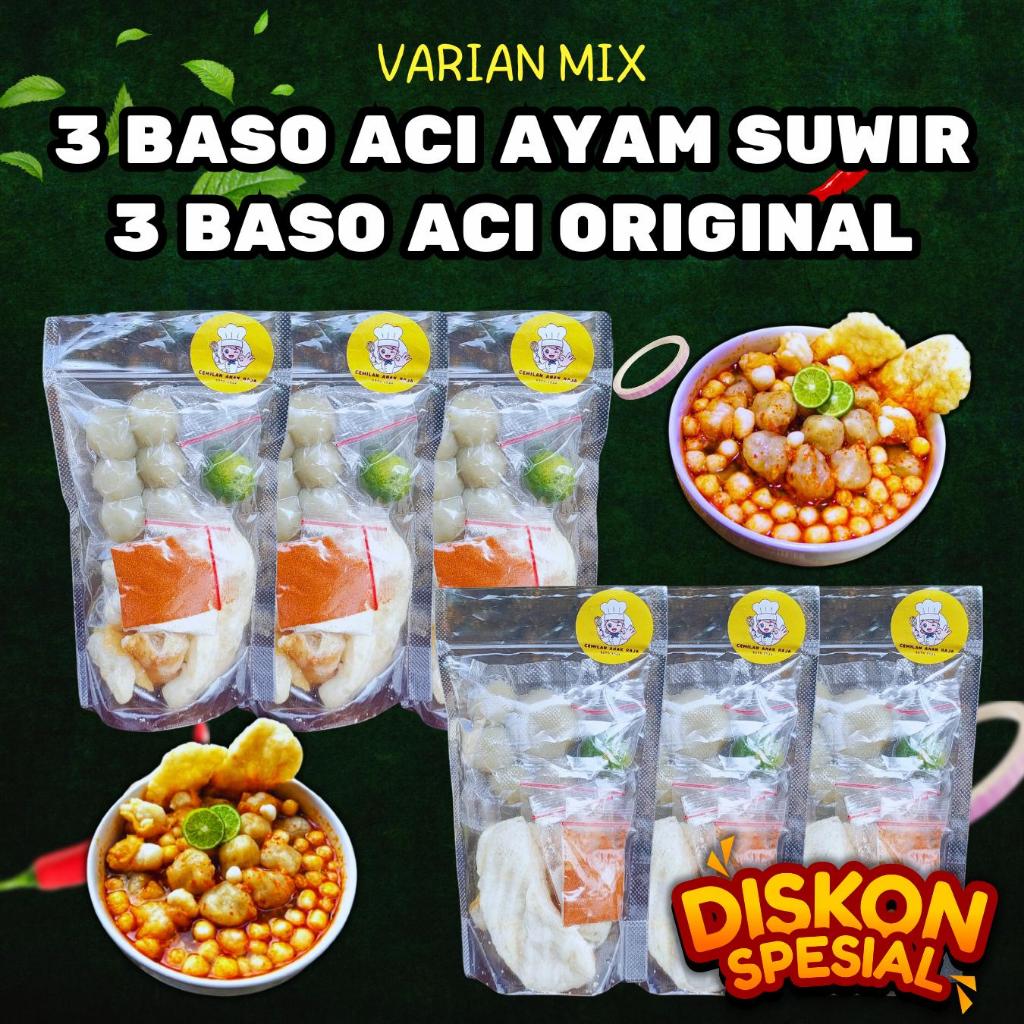 

MIX 3 BASO ACI AYAM SUWIR, 3 BASO ACI ORIGINAL PAKET HEMAT, EKONOMIS & BIKIN NAGIH