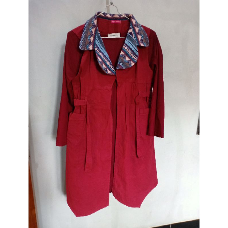 outer+dalaman mayoutfit merah maroon