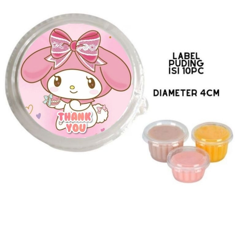 Label stiker puding MELODY label cup puding cup pudding label bento label tumpeng mini label MELODY 