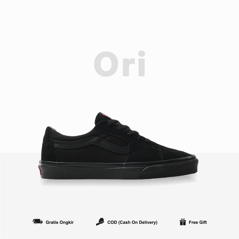 Vans Sk8 Low Classic Full Suede All Black Original 100 BNIBWT Global Market Pria Wanita Vanz Sk 8 Lo
