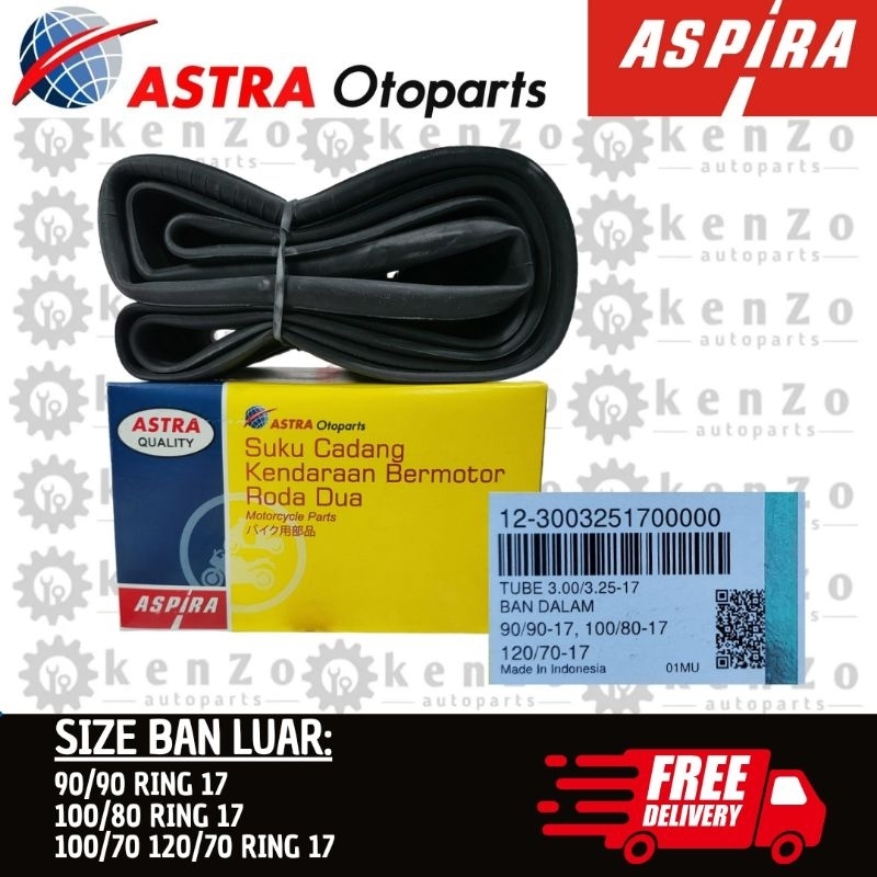 [Produk Astra Otoparts] Ban Dalam Motor Bebek 300/325-17 Ukuran Ban Luar 90/90 100/80 100/70 120/70 