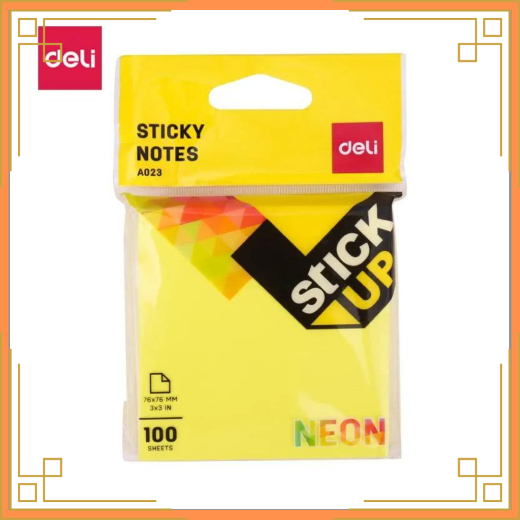

DELI Memo tempel Sticky Notes 50sheets/pad warna neon kertas tulis halus perekat kuat EA02303