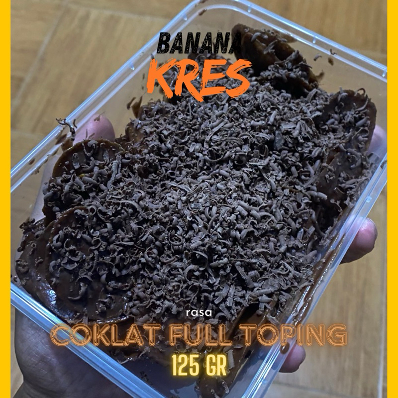 KRIPIK PISANG LUMER BANANA KRES KEMASAN 125 gr VARIAN RASA COKLAT FULL TOPING Food Snack Pedas Kerip