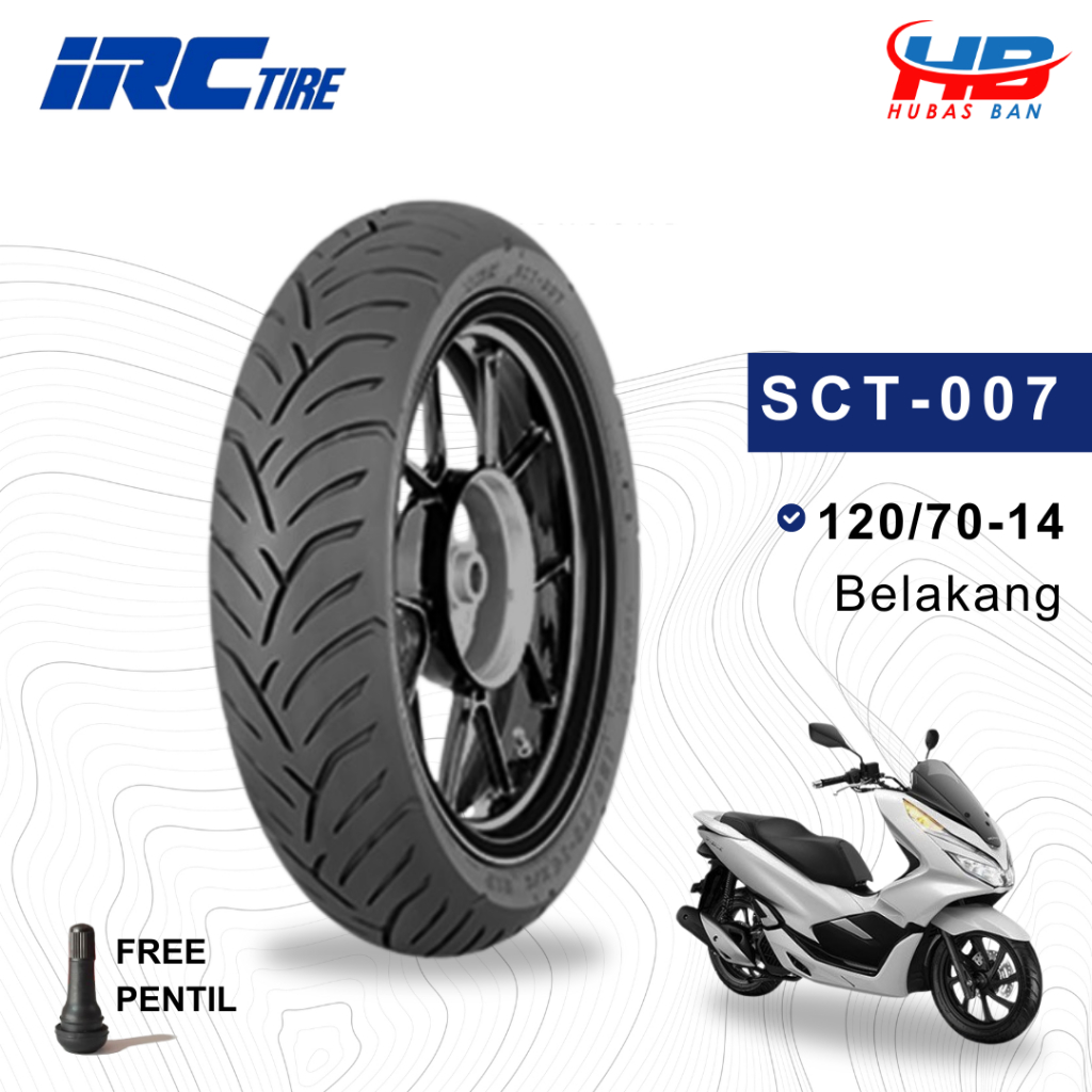 Ban Motor Vario PCX IRC SCT 007 120/70 Ban Tubles Belakang Ban Tubles Matic Ring 14