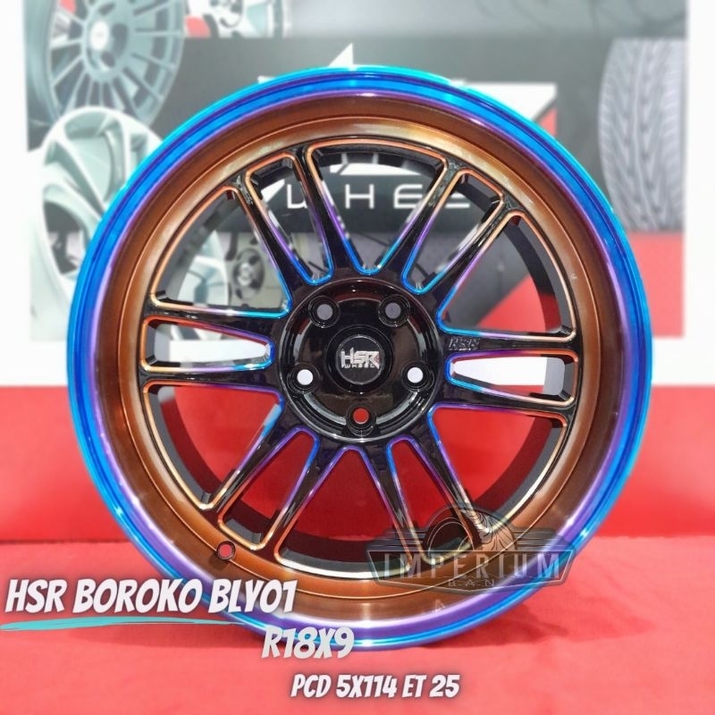 Velg Mobil Terlaris Hsr Boroko Bly01 Ring 18 Pvd 5x114 Spek Innova Reborn Dan Venture Warna Rainbow 
