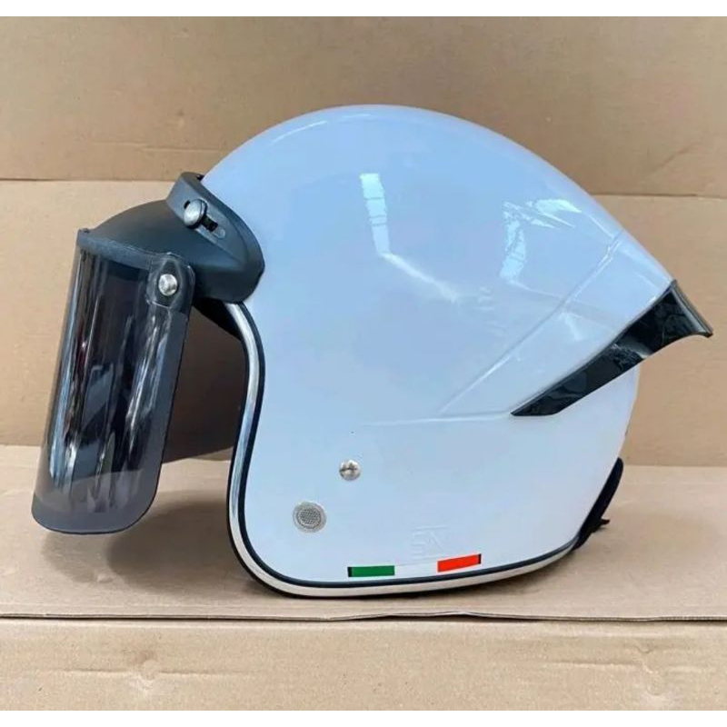 Helm Bogo Kairoz Bolo Pusat Paket Ganteng/Helm Bogo Kairoz Paket Ganteng Dewasa Retro Full Leher