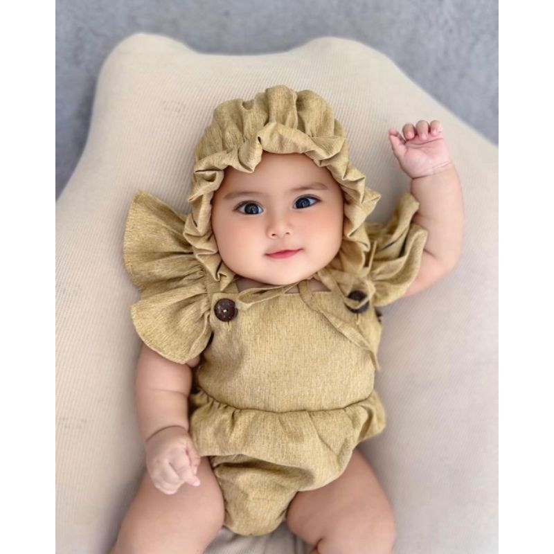 LYANA JUMPER SET BAYI PEREMPUAN LUCU COCOK UNTUK USIA NEWBORN SAMPE 6 BULAN BAJU BAYI CEWEK PEREMPUA