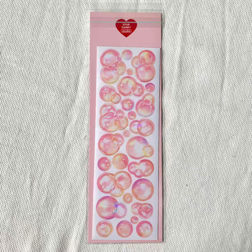 

Star candy studio sticker korea polco illustration, confetti, bubble pink