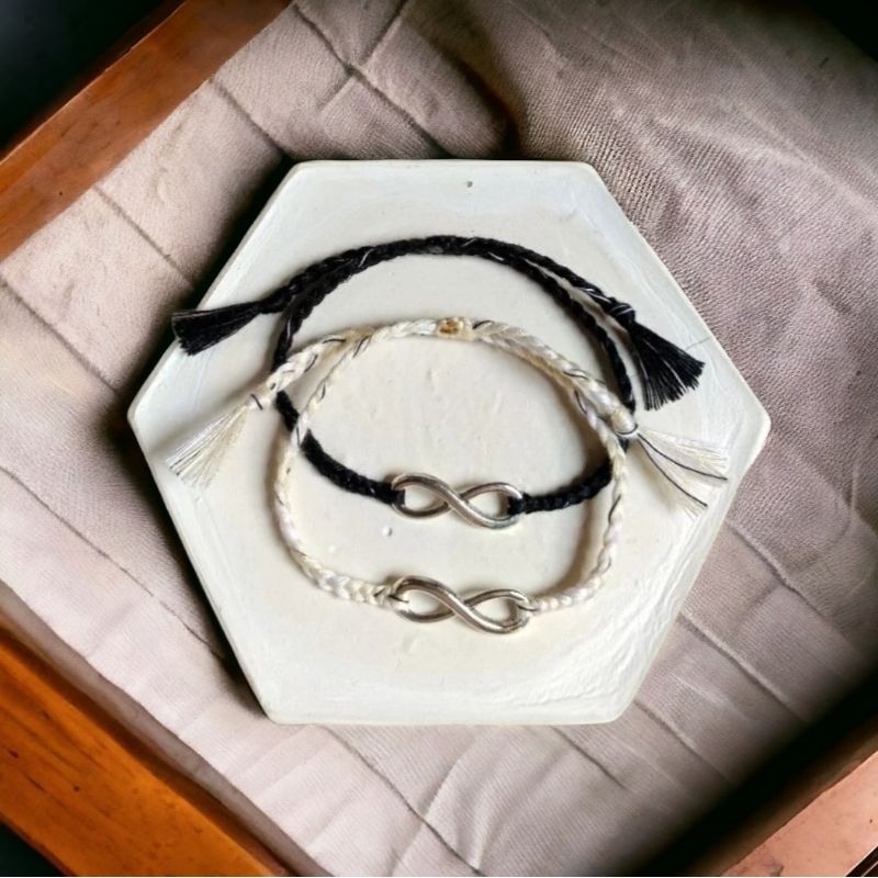 Gelang couple infinity dapat sepasang (2pcs) Aksesoris gelang tangan handmade dikepang khusus tali s