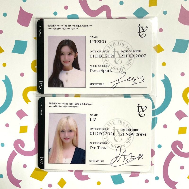 [READY] photocard pc id card ive official liz leeseo eleven