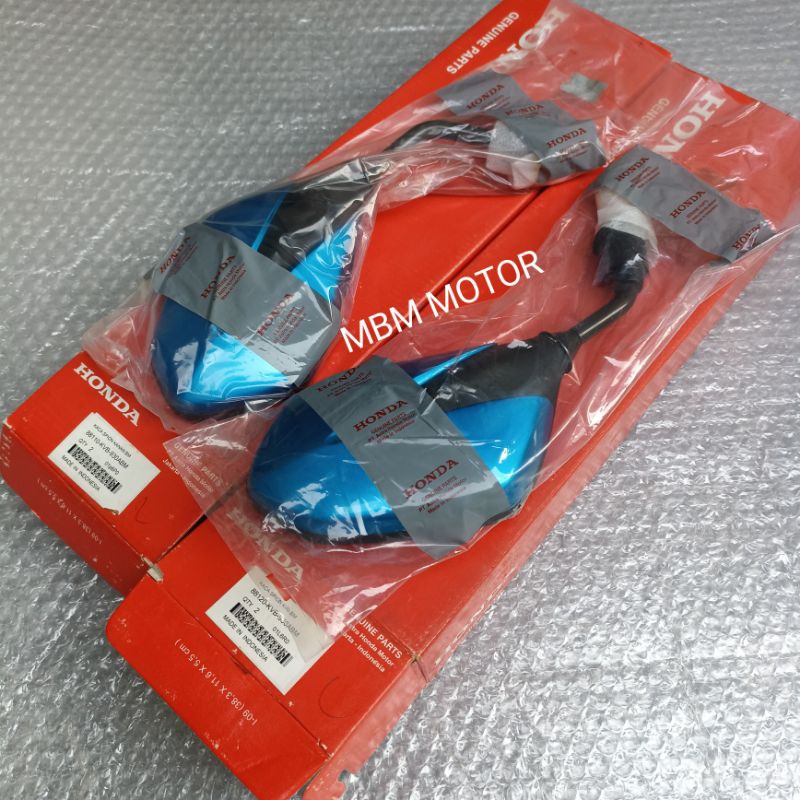 SPION SEPION MIRROR KANAN KIRI HONDA BEAT VARIO KARBU LAMA OLD BIRU ORI AHM 88110-KVB-930ABM 88120-K