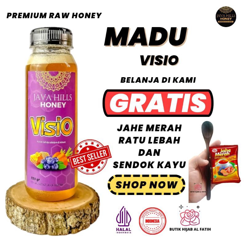 

java hills javahiils honey mumtaz herbal madu herbal visio 330gr untuk kesehatan mata