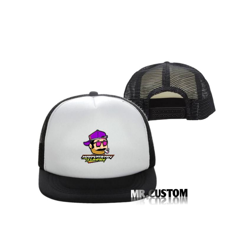 Topi Trucker Racing Karyawan Tuhan | Topi Jaring Balap Dewasa
