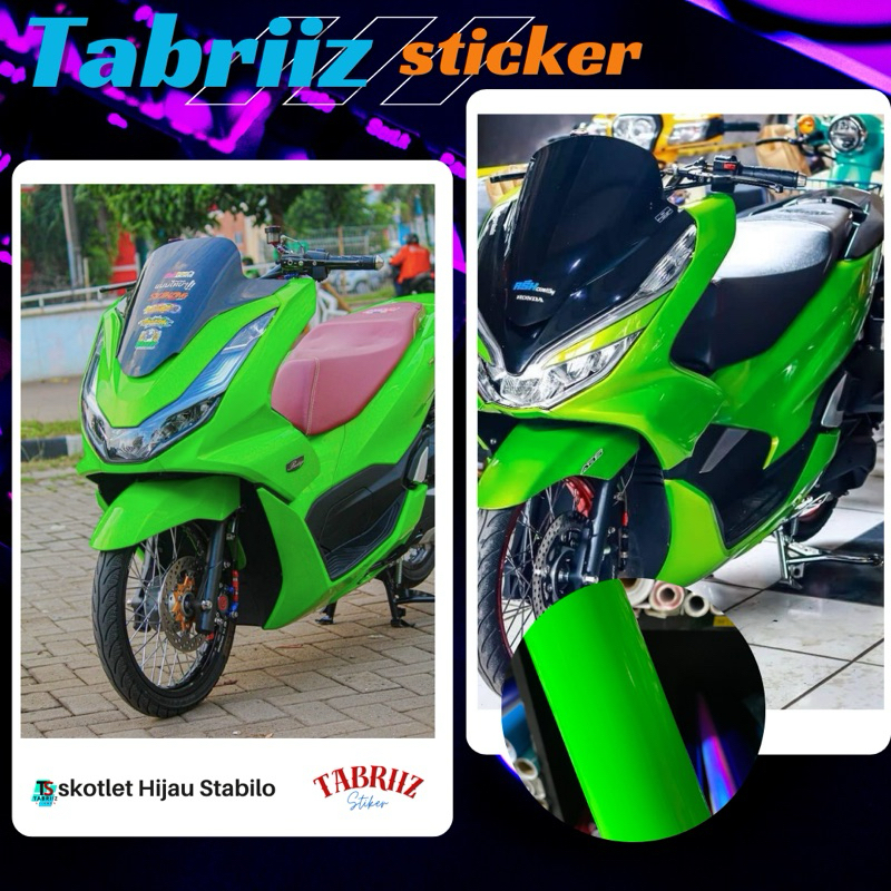 stiker skotlet warna hijau stabilo stiker ino stabilo untuk variasi body kendaraan