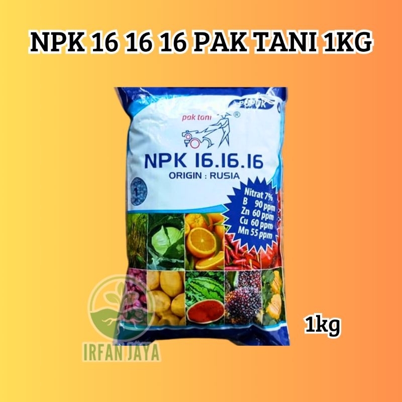 NPK 16 16 16 Pak tani 1KG KEMASAN PABRIK - PUPUK NPK 16 16 16 - PUPUK NPK 16 PAK TANI 1KG