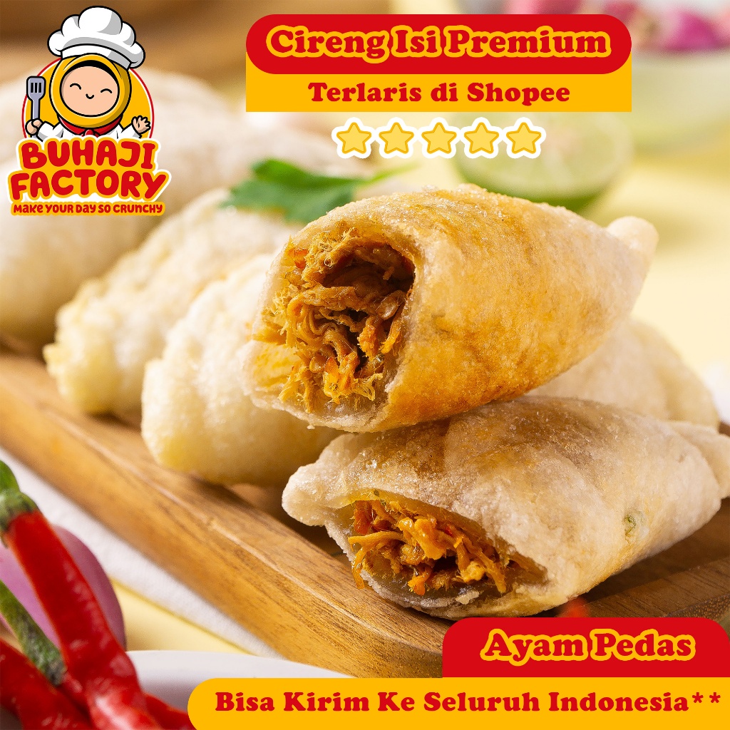 

Cireng Isi Ayam Suwir Pedas Premium Khas Bandung Frozen food Homemade by Buhaji Factory