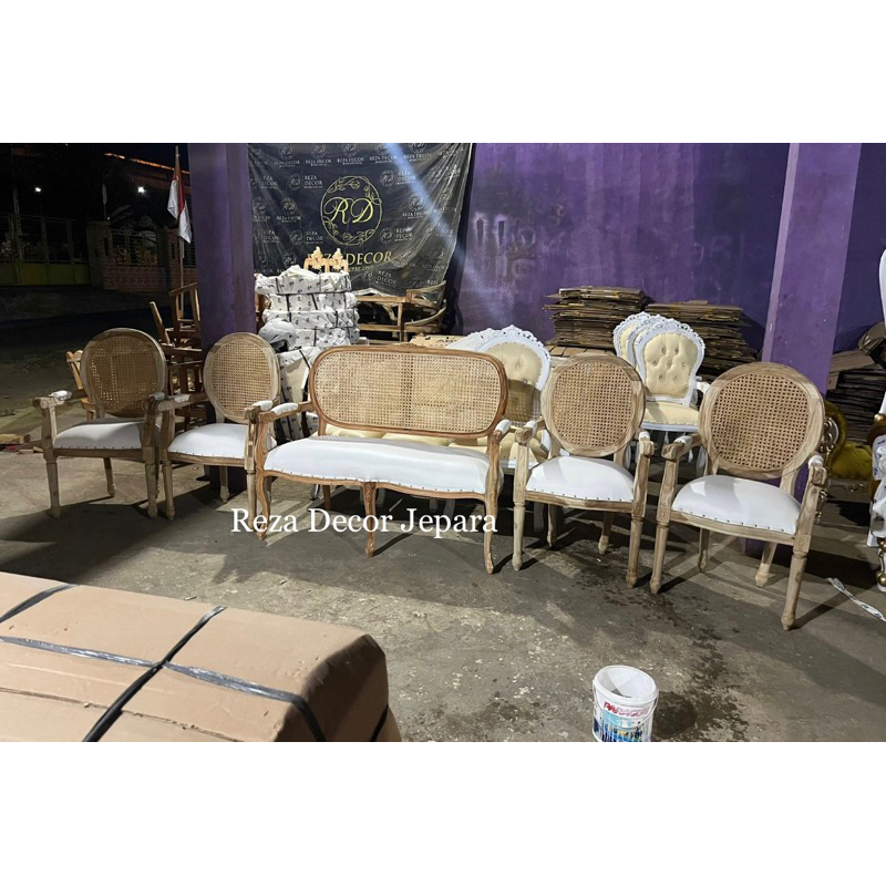 kursi manten rotan / kursi pelaminan rotan / kursi pengantin rotan / kursi manten decor rustic