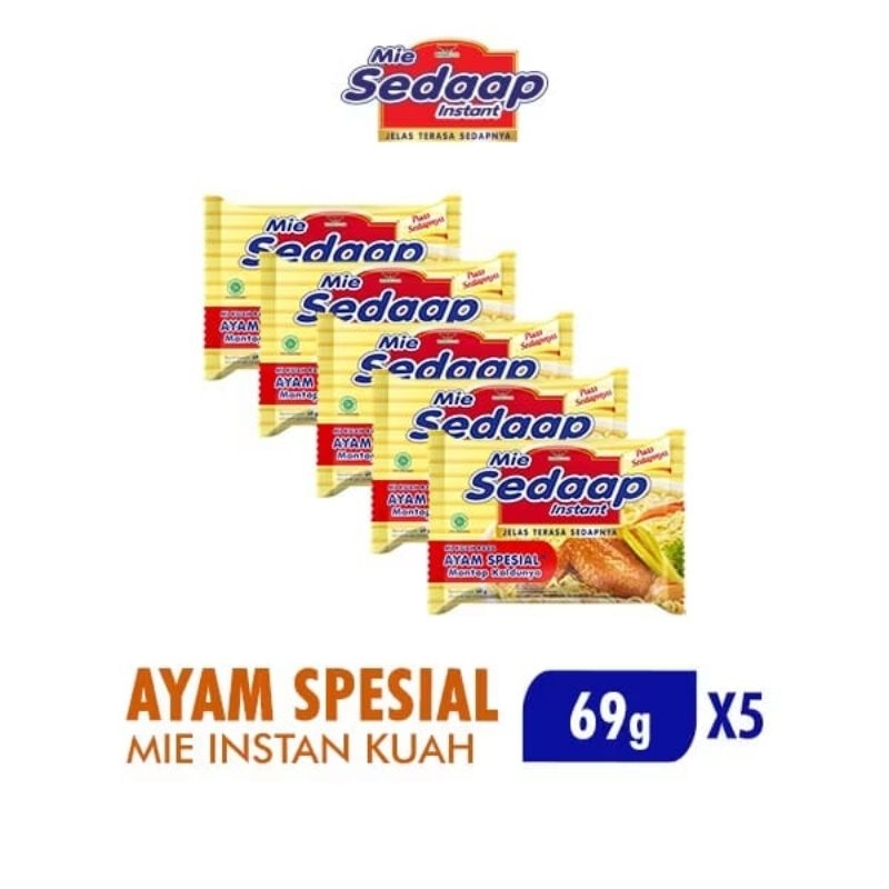 

Sedaap Mie Ayam Spesial Bag 69gr x 5