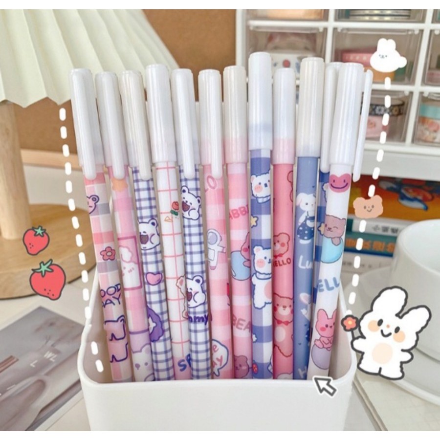 

12 pcsPulpen Bisa dihapus Pulpen Bolpen Penghapus Pulpen Ha