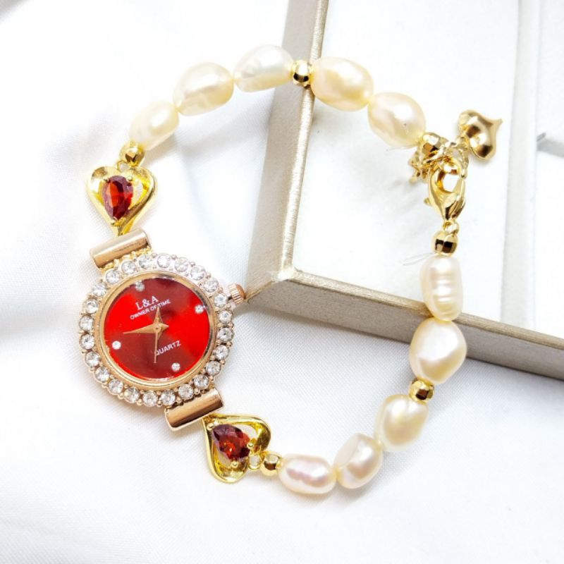 Jam Mutiara Lombok// Jam Fashion Wanita// Gelang Mutiara Asli