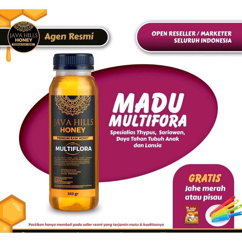 

PREMIUM RAW HONEY MADU JAVA HILLS MULTIFORA 320GR 100℅ Asli javahills